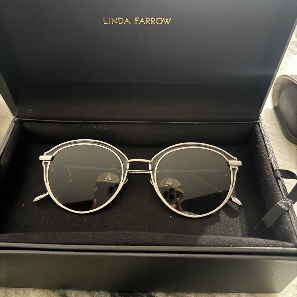 Linda Farrow 18k White Gold Sunglasses